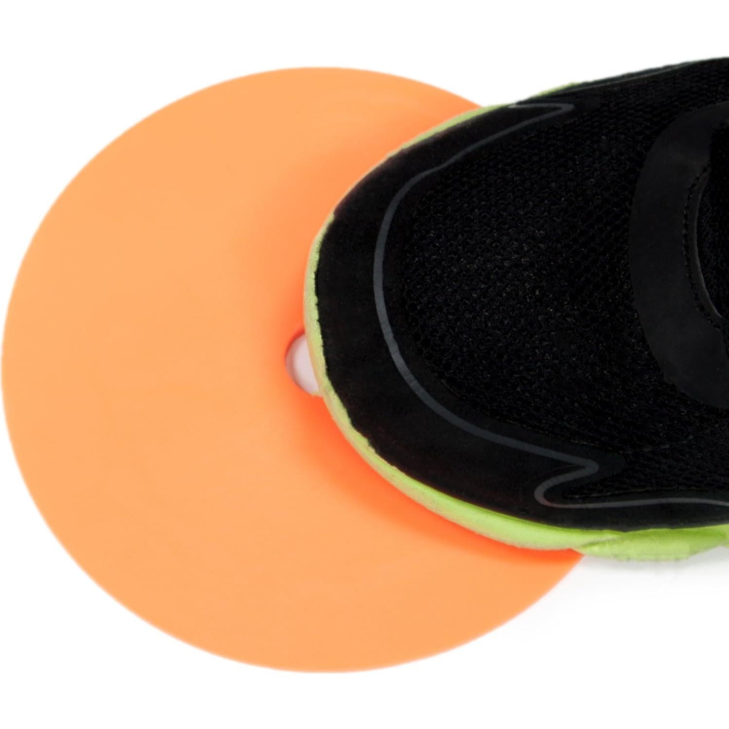 Marcadores de Piso Antideslizantes Crown Sporting Goods - 50 Conos Planos Neón