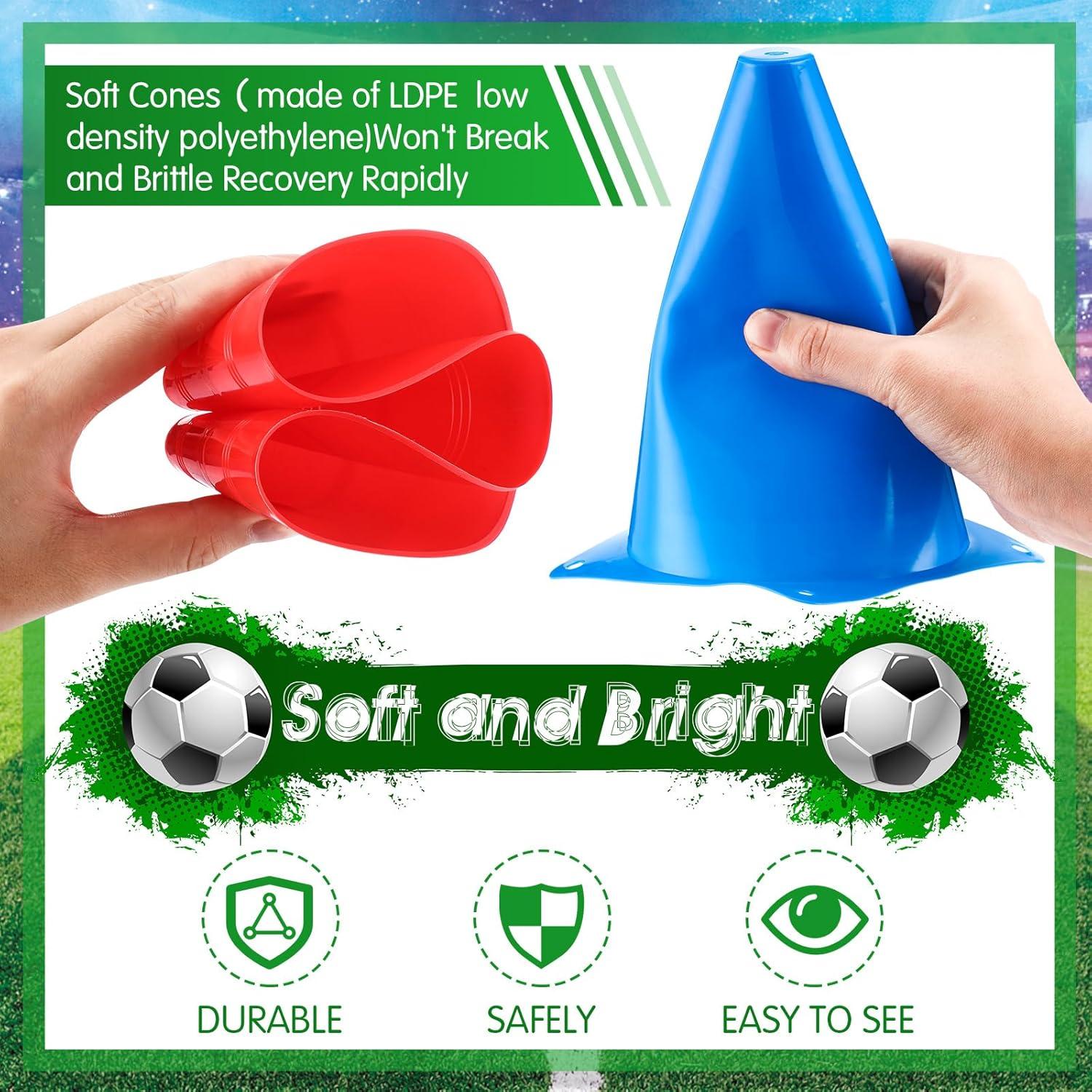 Conjunto de Conos de Entrenamiento Vinsot 108 Piezas Rojo y Azul