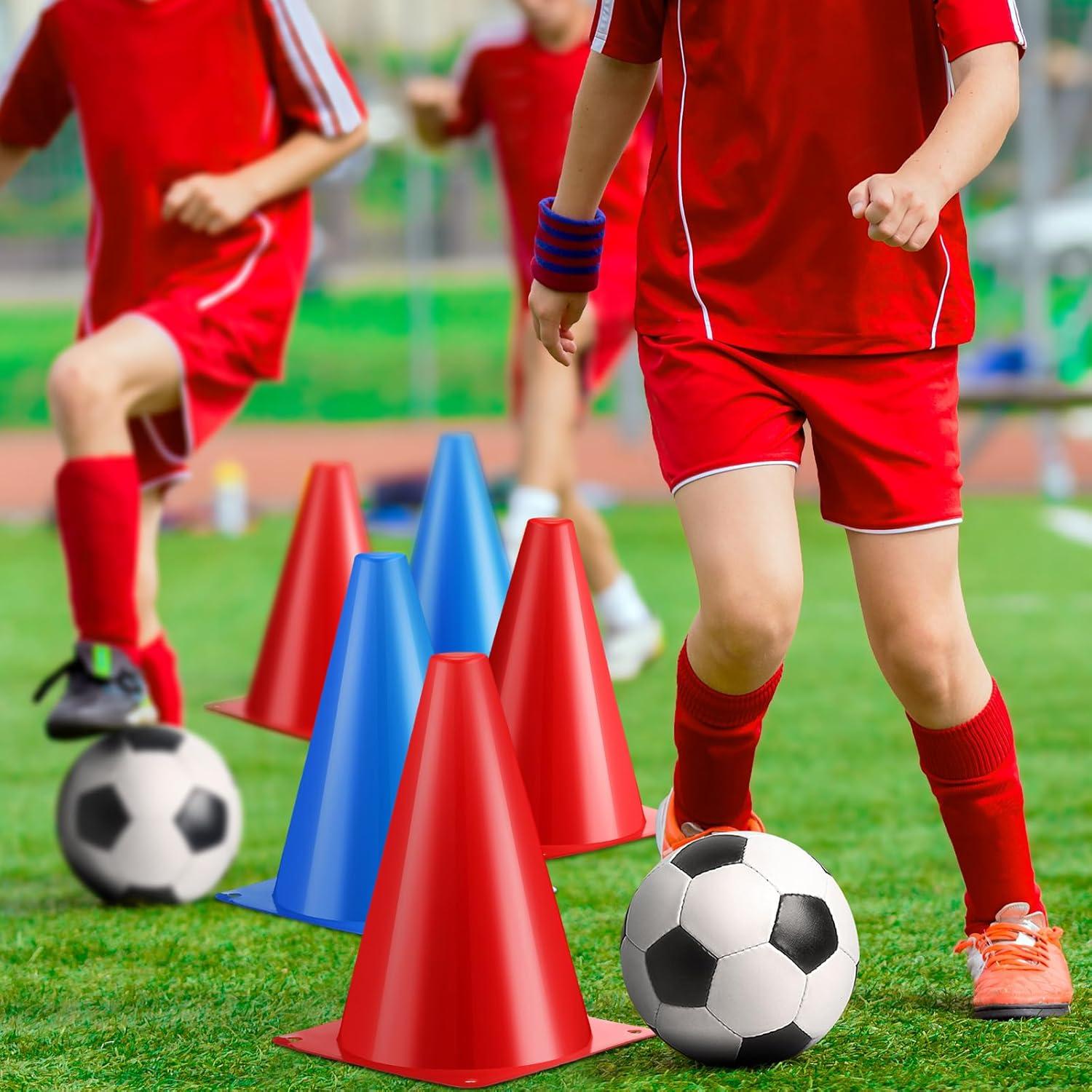 Conjunto de Conos de Entrenamiento Vinsot 108 Piezas Rojo y Azul