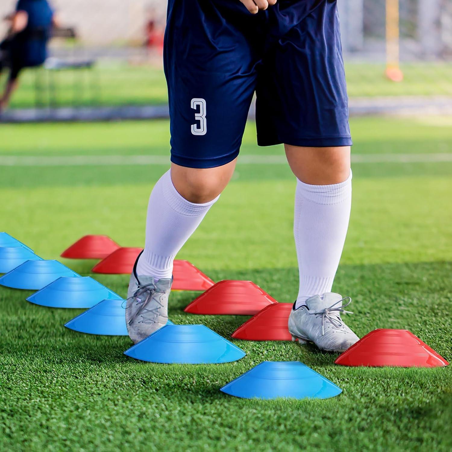 Conjunto de Conos de Entrenamiento Vinsot 108 Piezas Rojo y Azul