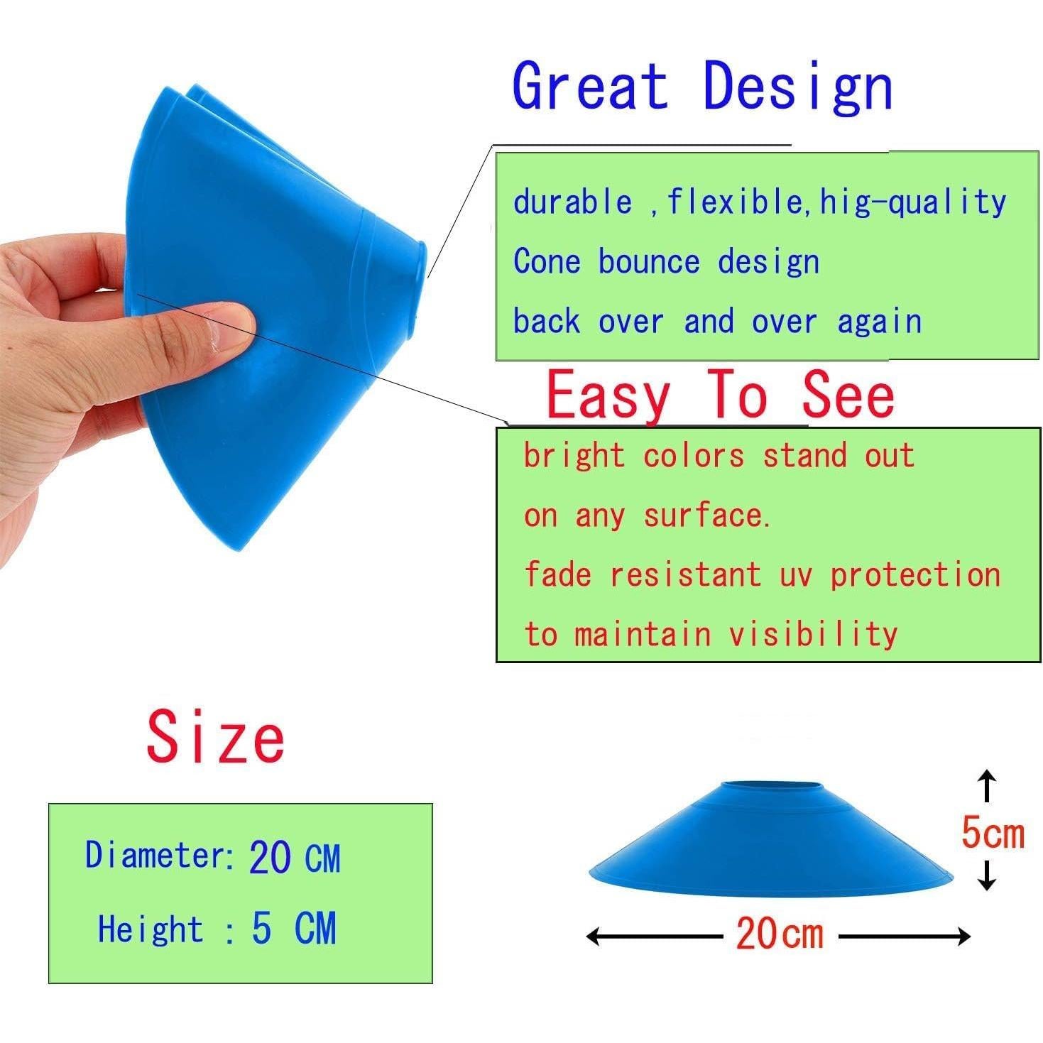 Conos de Entrenamiento de Agilidad BiAnYC - 100 Pcs 19 cm