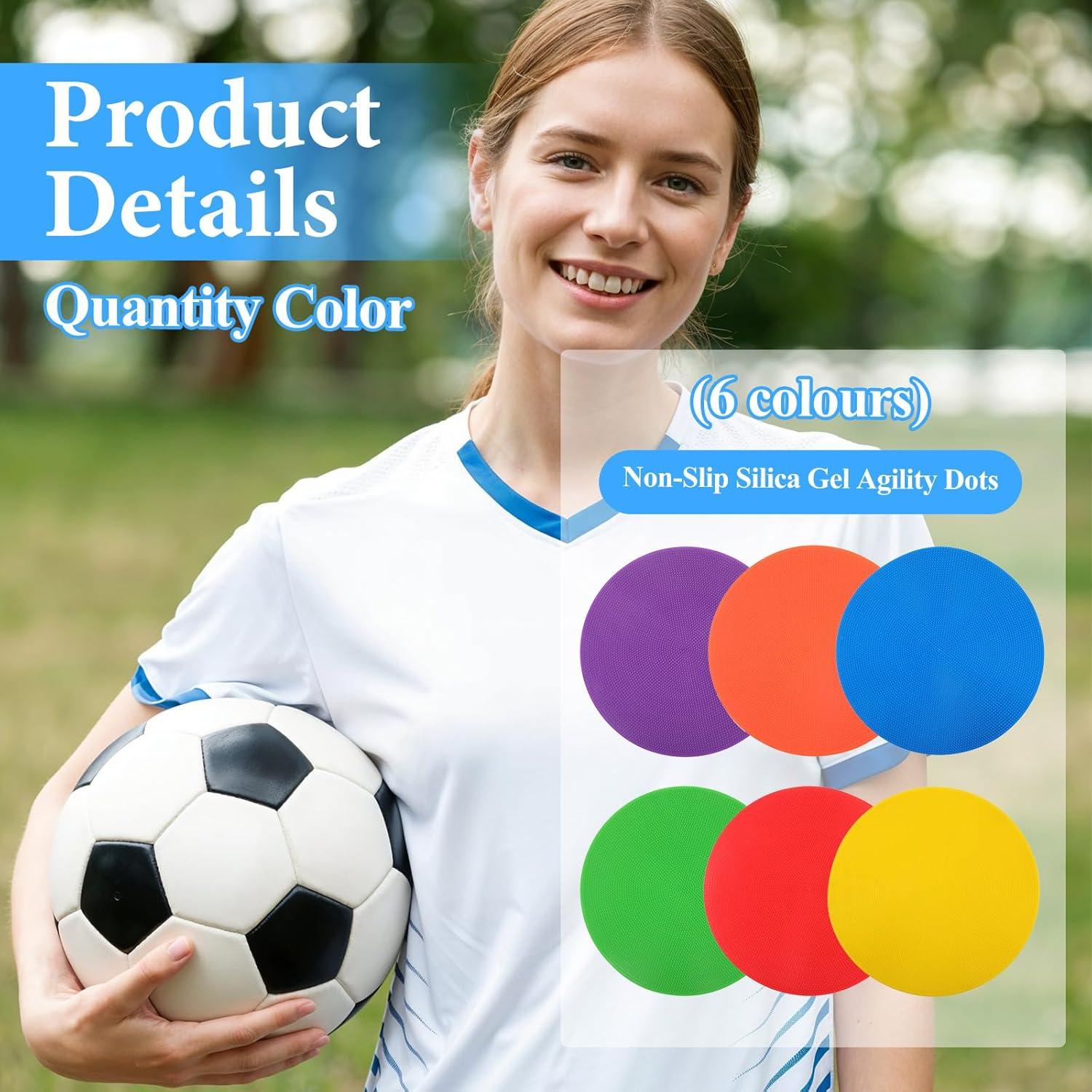 Marcadores de Puntos Conos Planos MAQUITA 18 Pcs 23 cm Antideslizantes