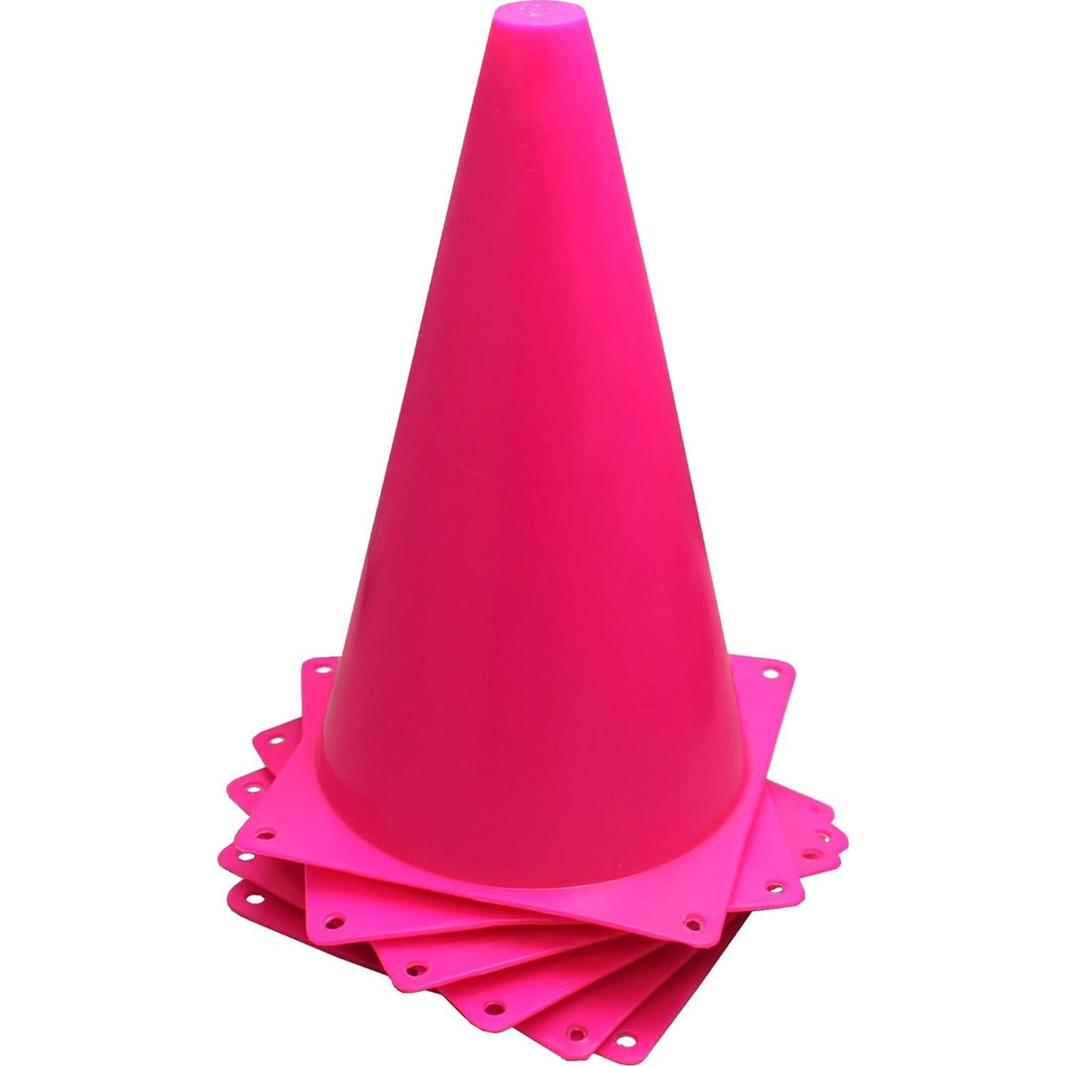 Set de 10 Conos de Marcado Rosa Fluorescente 22.86 cm