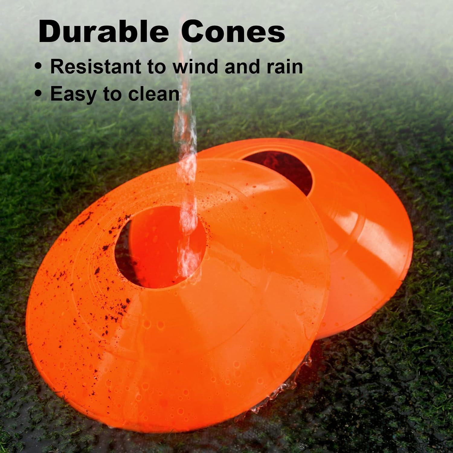 60 Conos de Entrenamiento DUNCHATY Naranja para Fútbol y Baloncesto