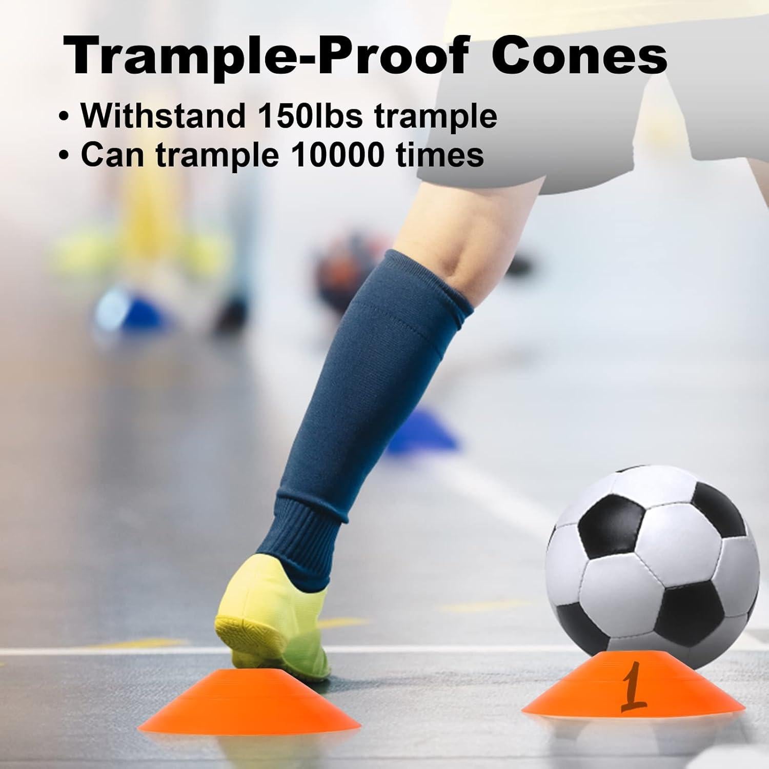 60 Conos de Entrenamiento DUNCHATY Naranja para Fútbol y Baloncesto