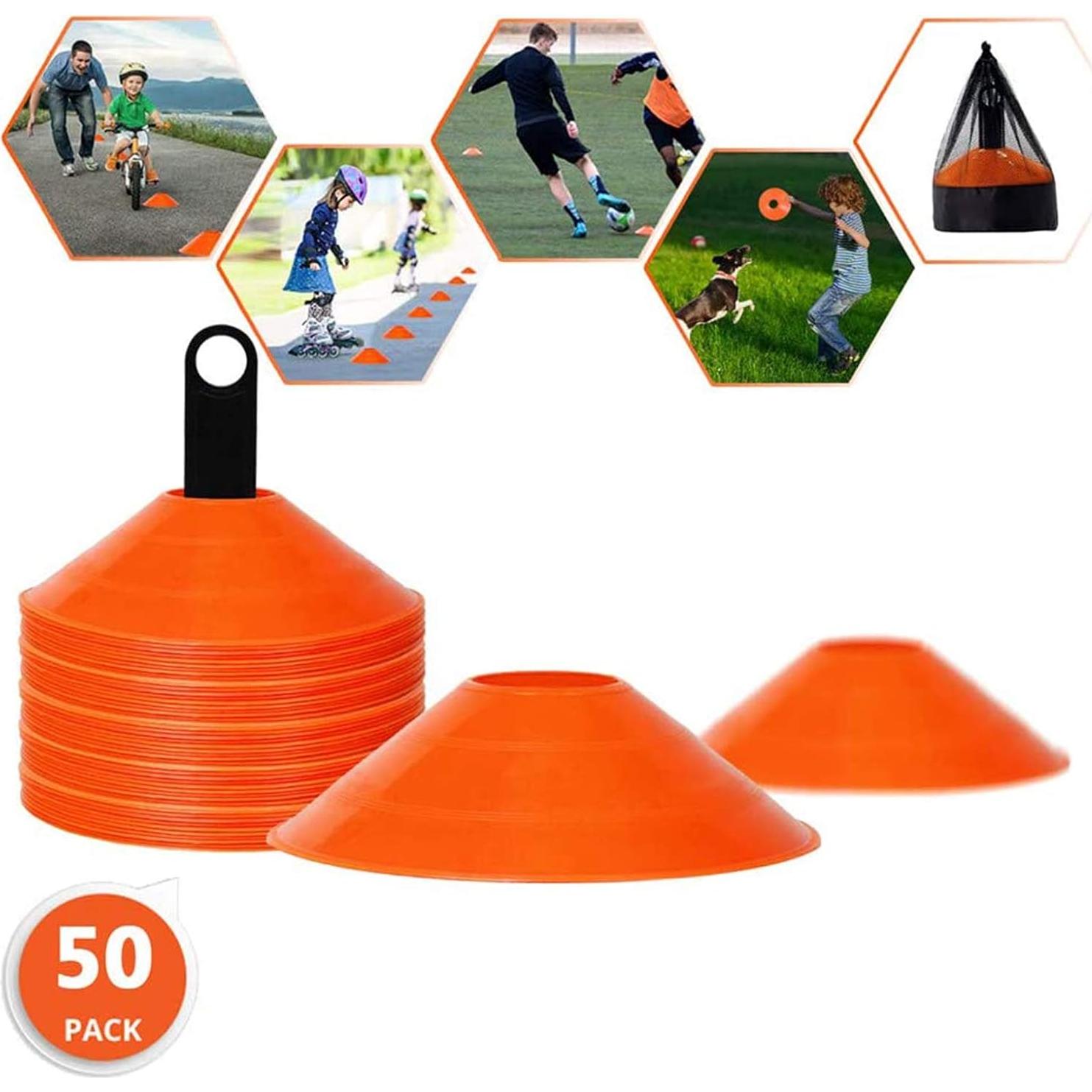 Conos de Disco de Entrenamiento Biggz - 50 Piezas Naranja