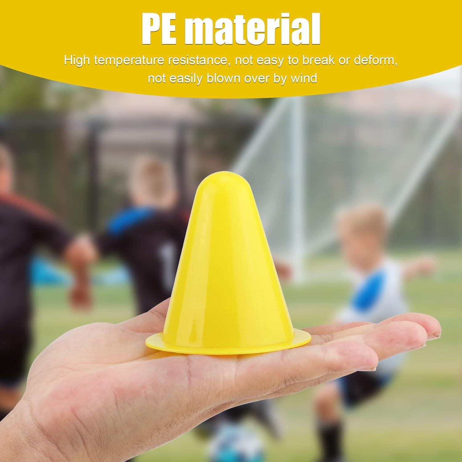 20 Conos de Entrenamiento Amarillos Tinoaly 8 cm para Fútbol