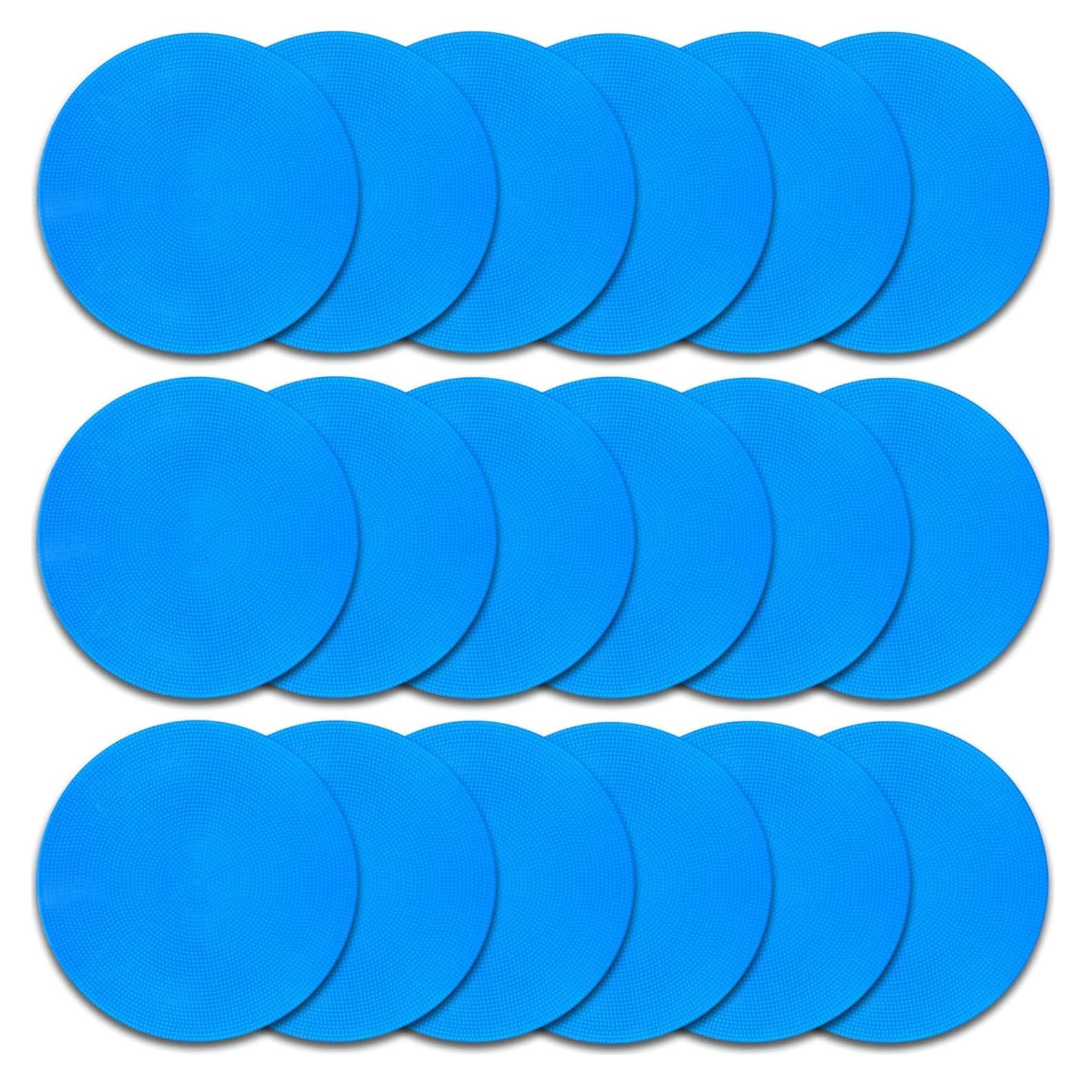 Marcadores de Piso de Goma Antideslizantes 18 Pcs Azul 22.86cm