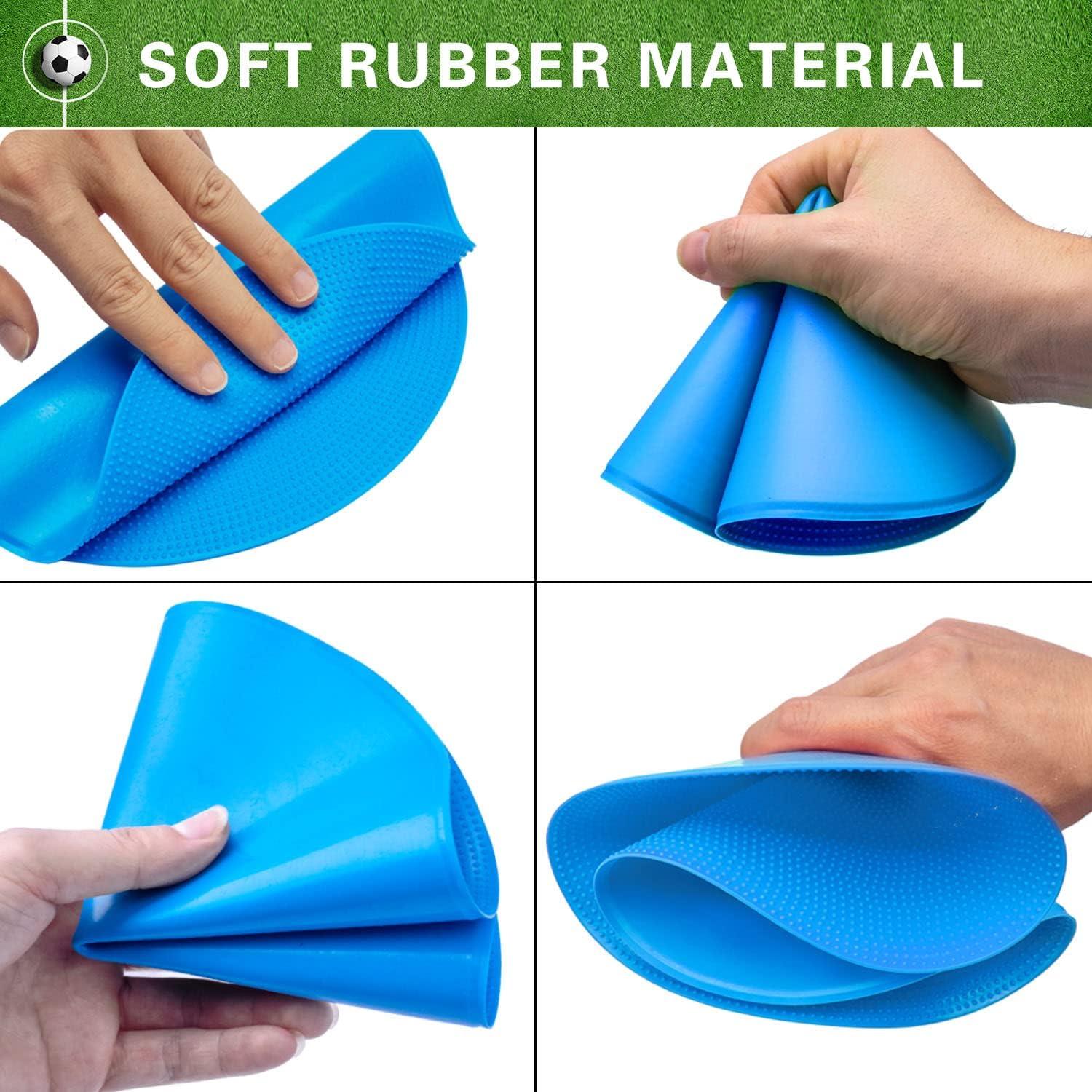 Marcadores de Piso de Goma Antideslizantes 18 Pcs Azul 22.86cm