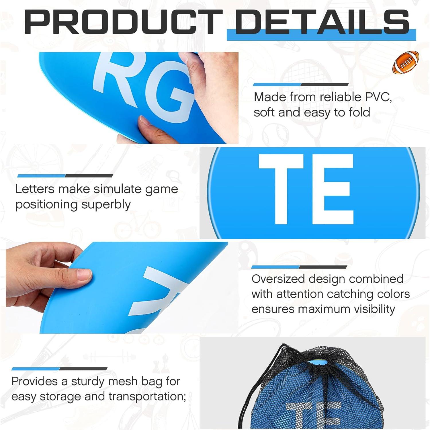 9 Marcadores de Posición de Fútbol Sonwyoung 23 cm PVC