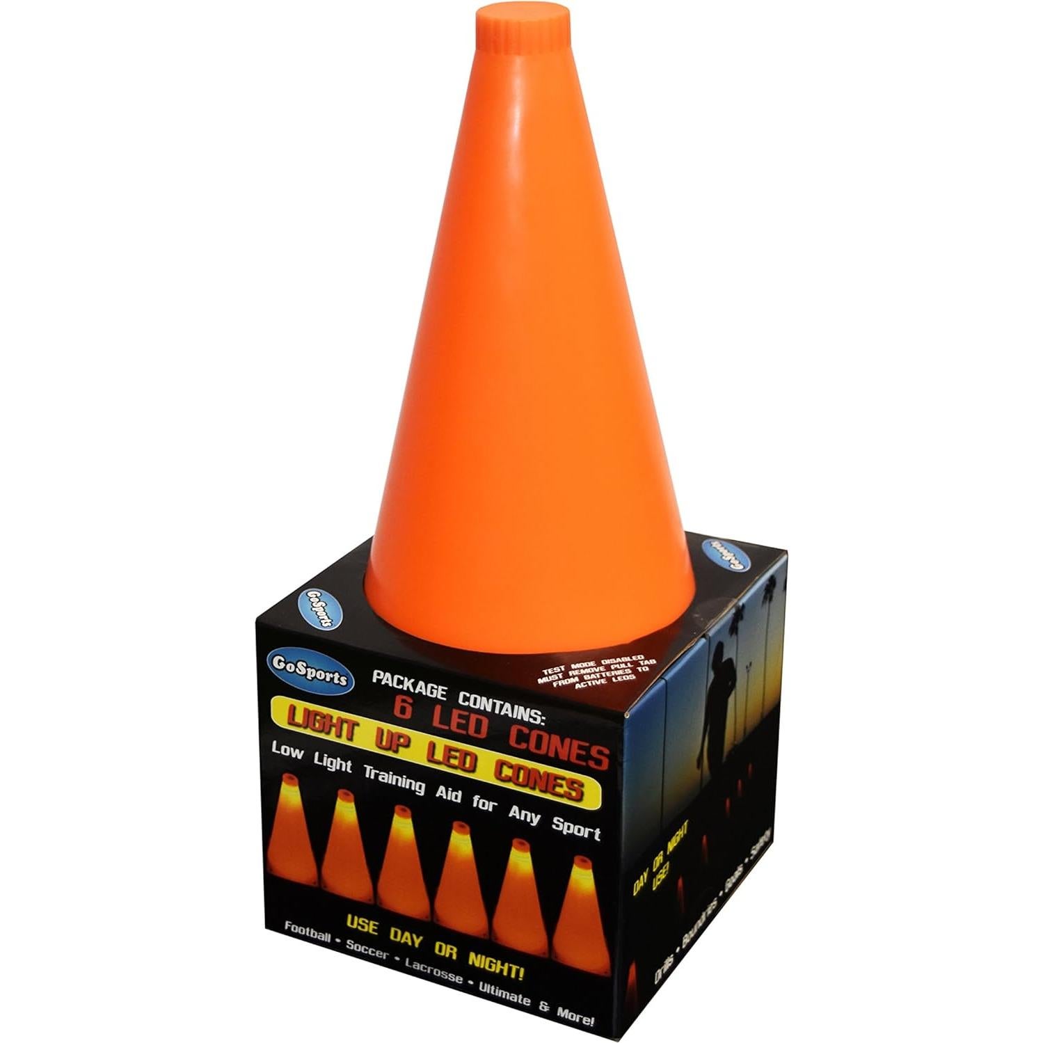 Conos LED de Entrenamiento GoSports Naranja 23 cm - Paquete de 6