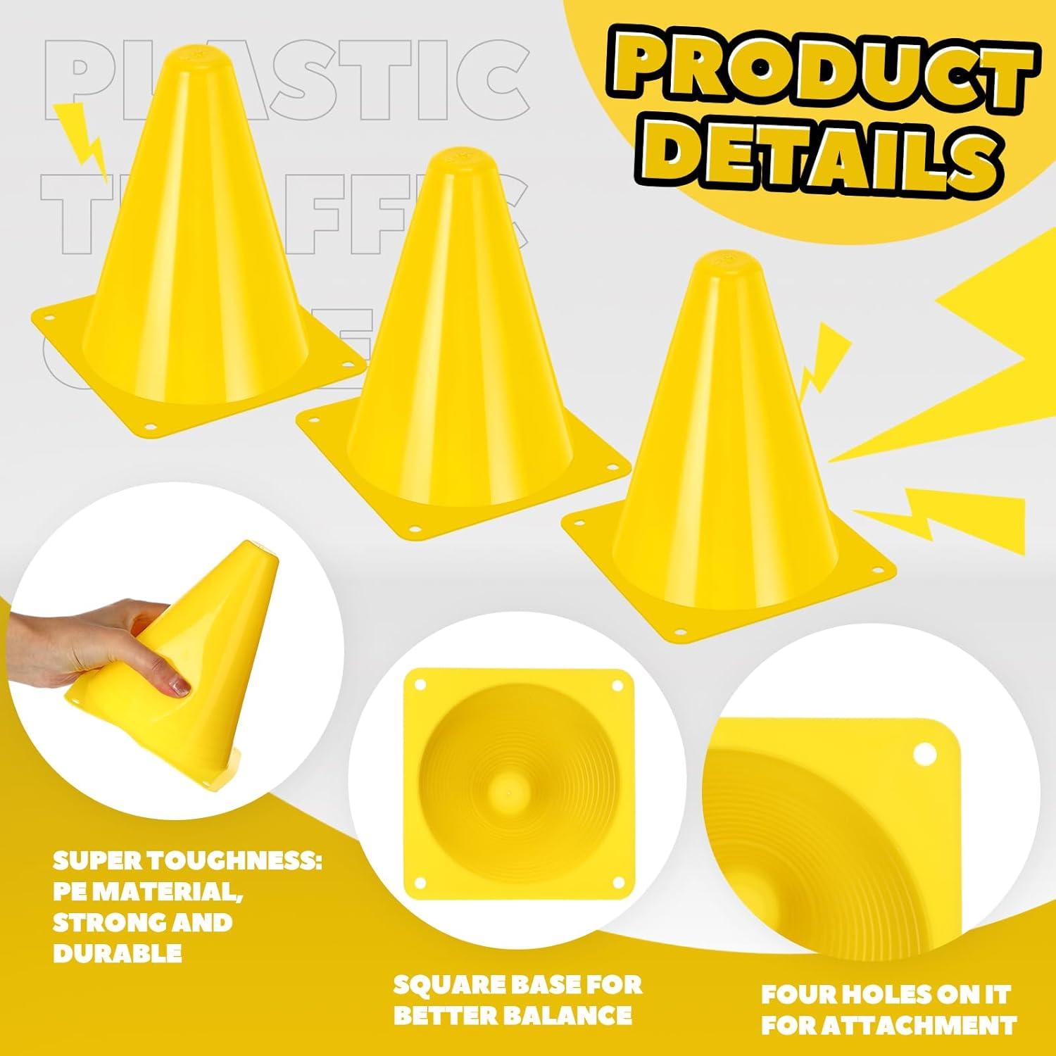 Conos de Tráfico Mini Geetery 100 Pcs 18 cm Amarillo