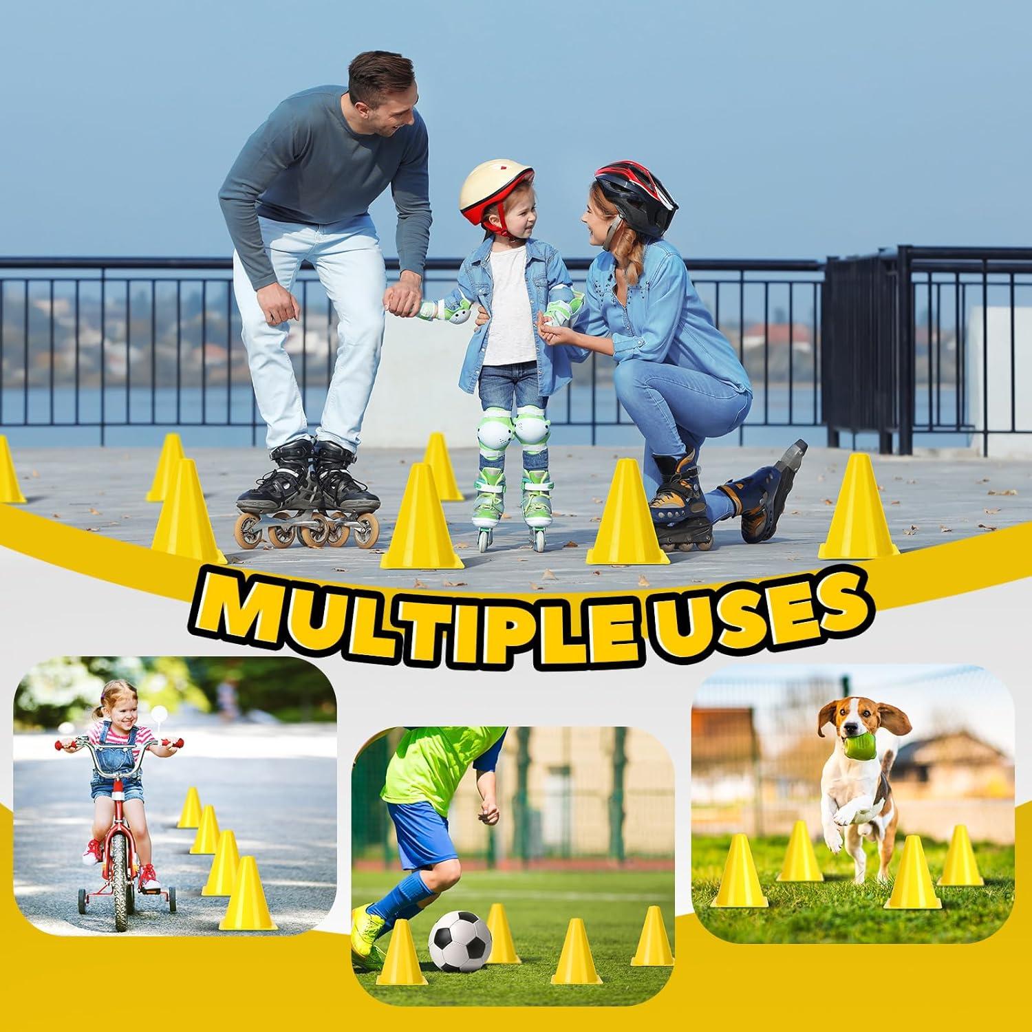 Conos de Tráfico Mini Geetery 100 Pcs 18 cm Amarillo