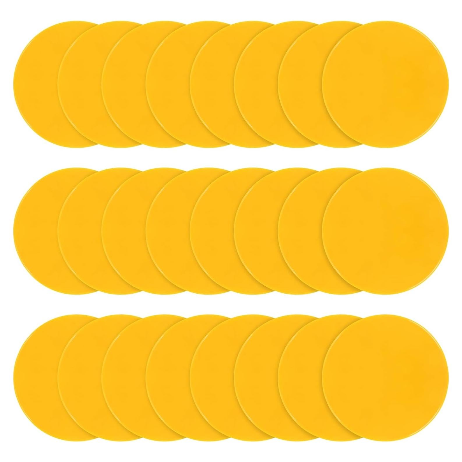 Marcadores de Puntos de Caucho ZIECE 9" Amarillo 24Pcs Antideslizantes