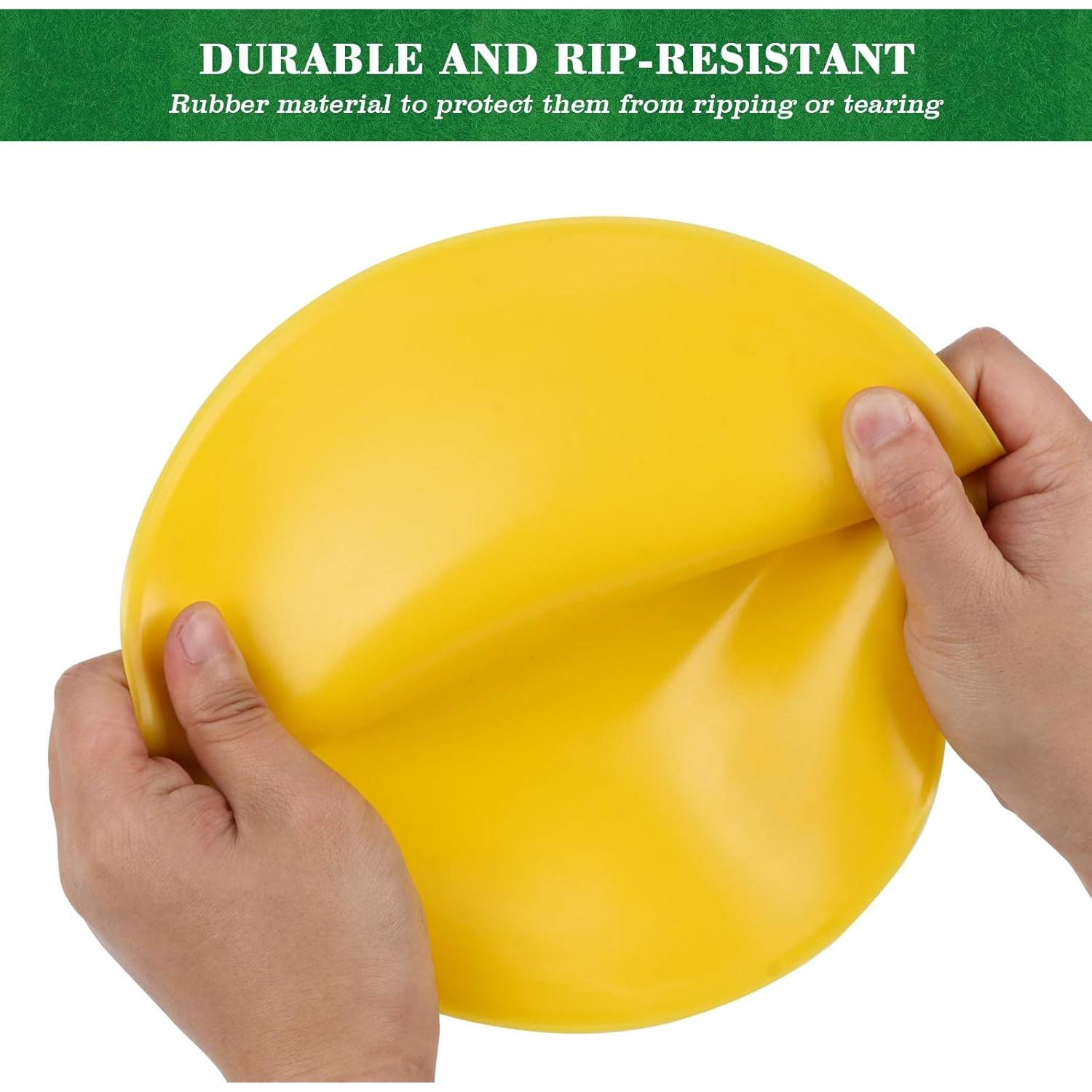 Marcadores de Puntos de Caucho ZIECE 9" Amarillo 24Pcs Antideslizantes