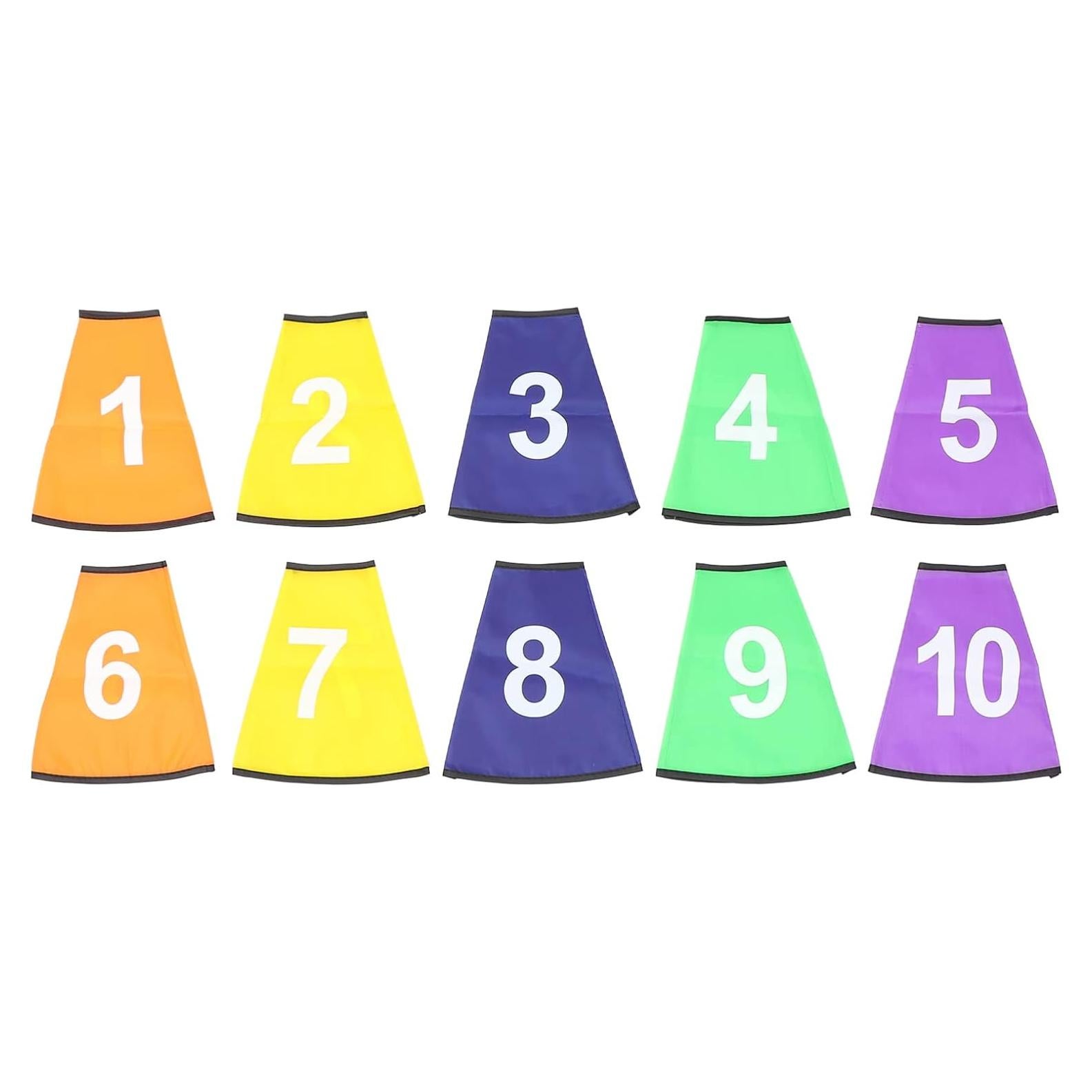 10 Fundas de Conos Numerados Ibasenice para Entrenamiento Deportivo