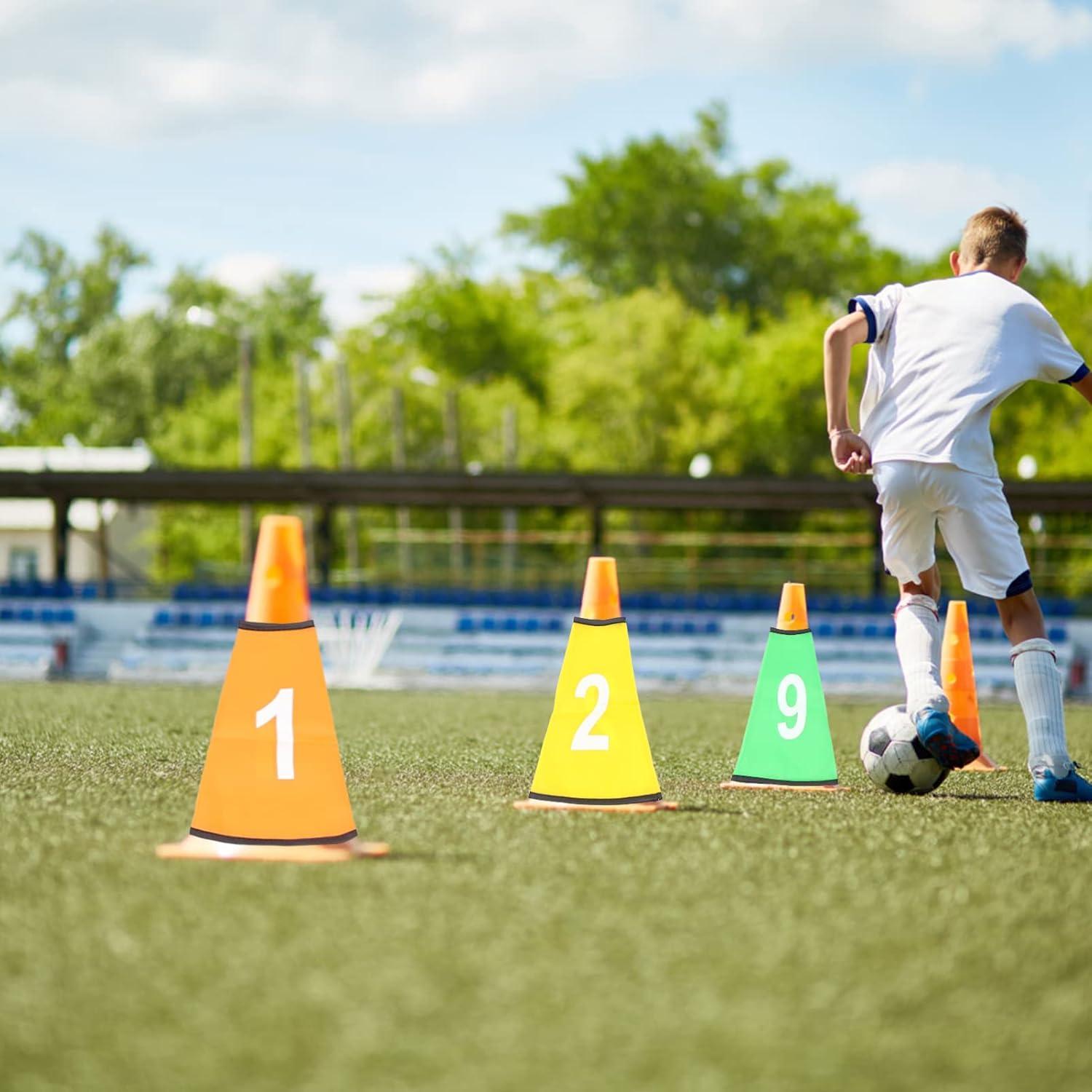 10 Fundas de Conos Numerados Ibasenice para Entrenamiento Deportivo