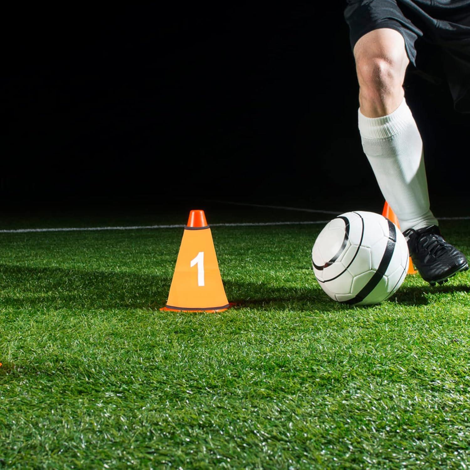 10 Fundas de Conos Numerados Ibasenice para Entrenamiento Deportivo