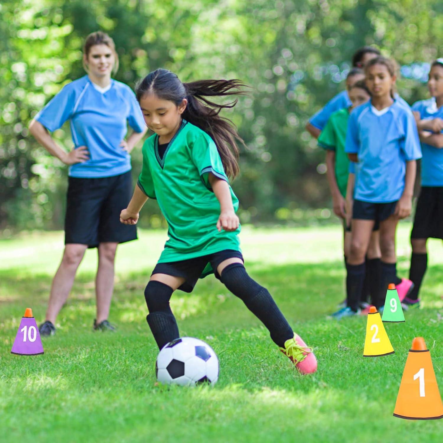 10 Fundas de Conos Numerados Ibasenice para Entrenamiento Deportivo