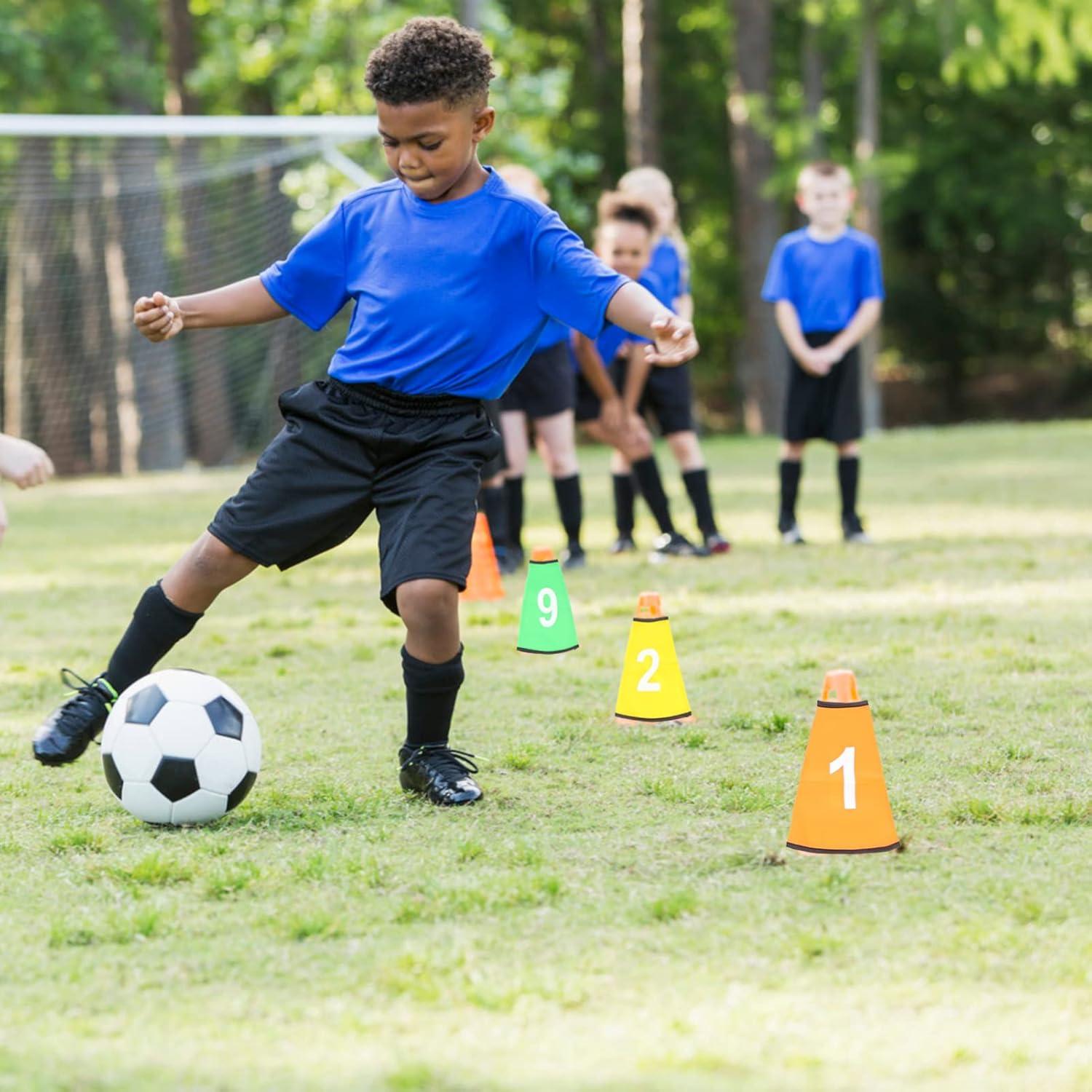 10 Fundas de Conos Numerados Ibasenice para Entrenamiento Deportivo