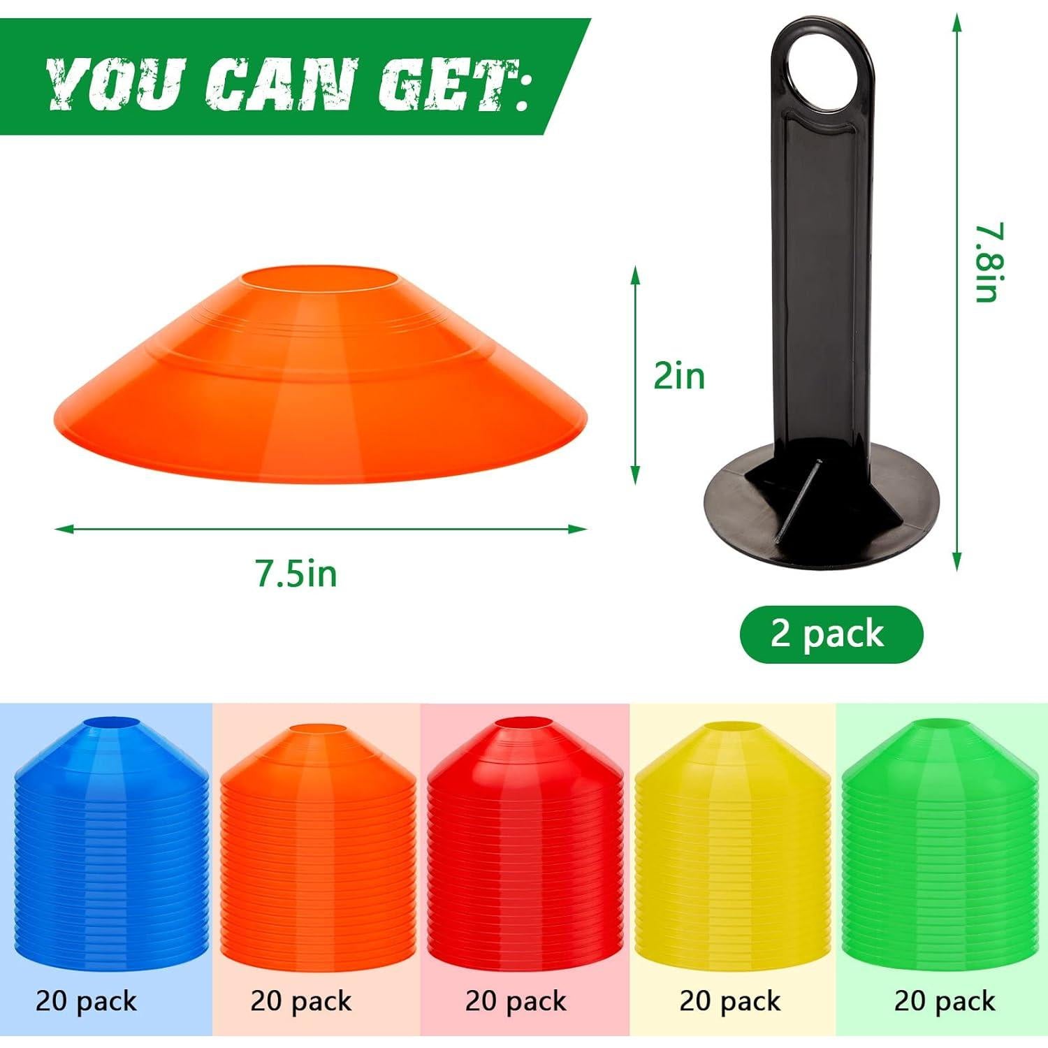 Juego de 100 Conos de Entrenamiento Lewtemi Multicolor 19 cm