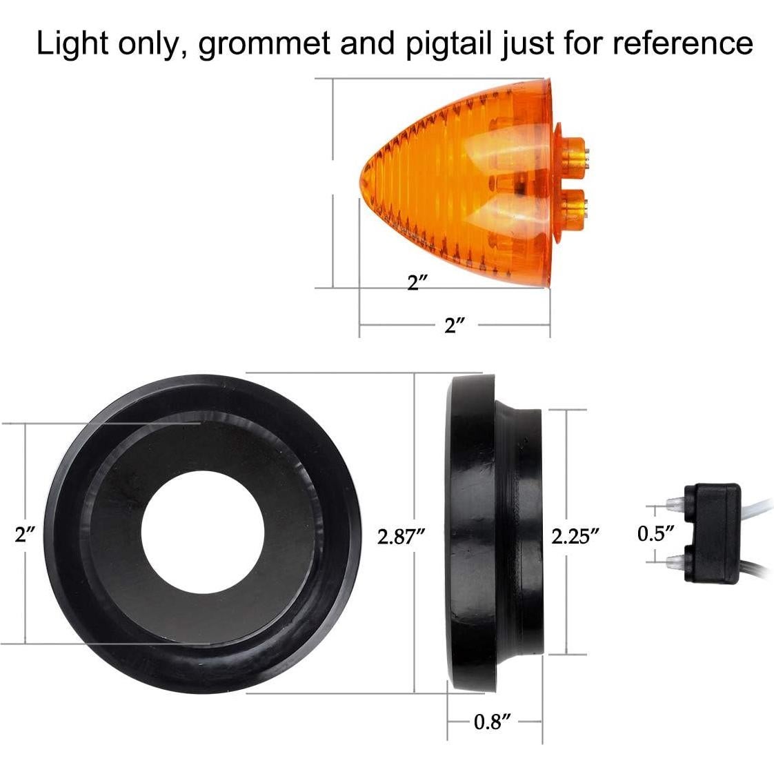 Partsam 10 Piezas 5 cm Luces de Marcador Lateral Ámbar LED