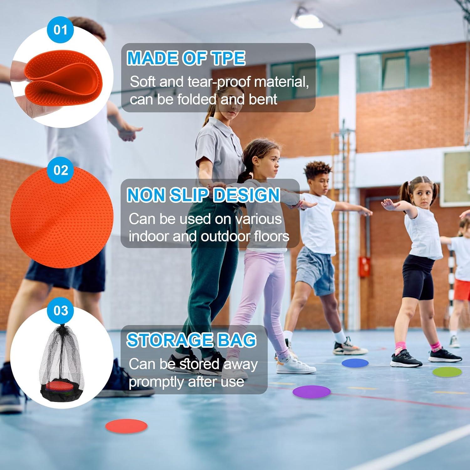 Marcadores de Piso PATIKIL 10 cm TPE Antideslizantes 24 Pzas