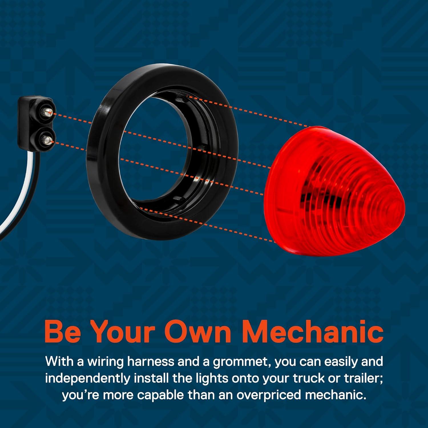 Luz Marcador Beehive 2" Rojo True Mods IP67 para Remolque