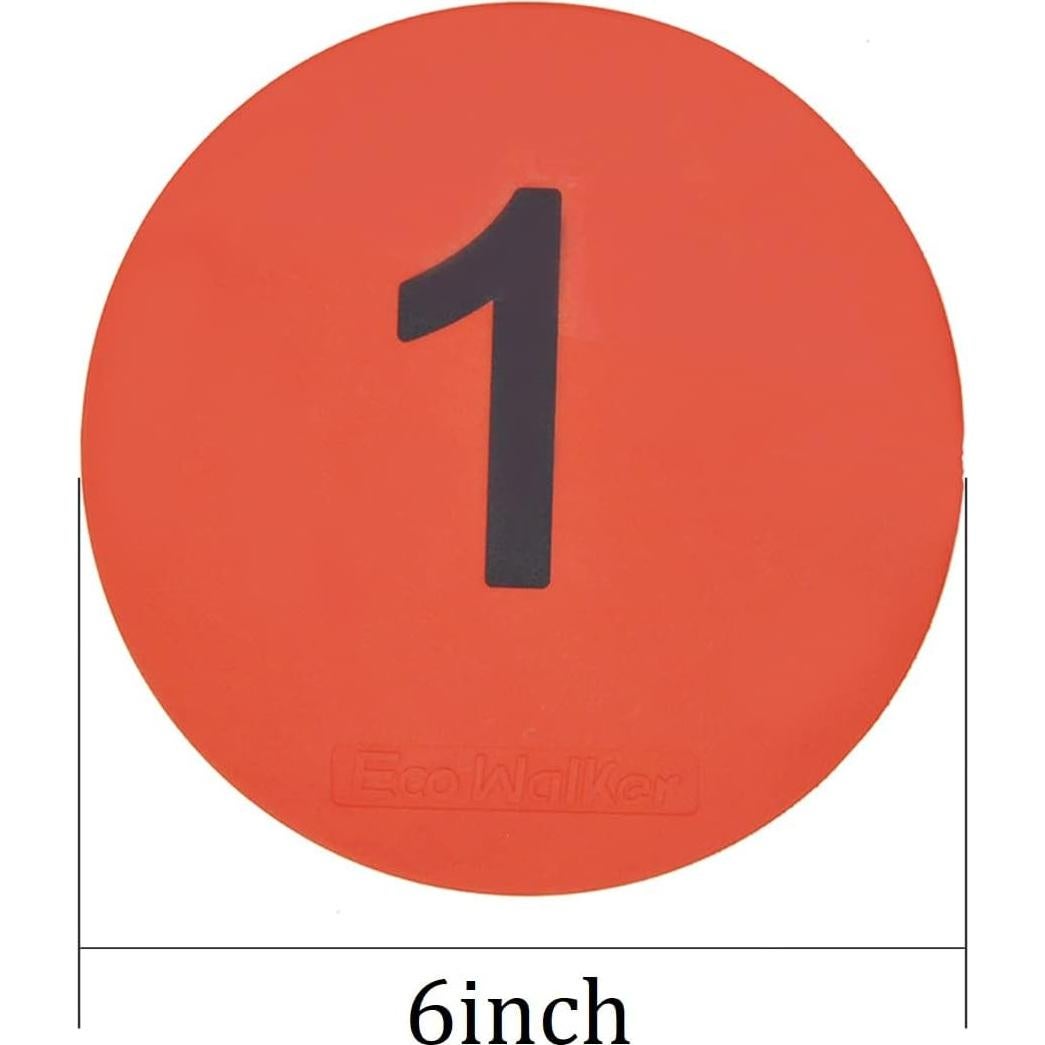Marcadores de Piso Numerados Eco Walker TPE Antideslizantes 10 Unidades