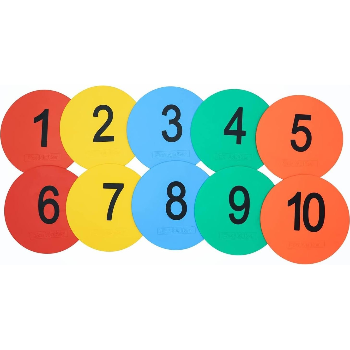 Marcadores de Piso Numerados Eco Walker TPE Antideslizantes 10 Unidades