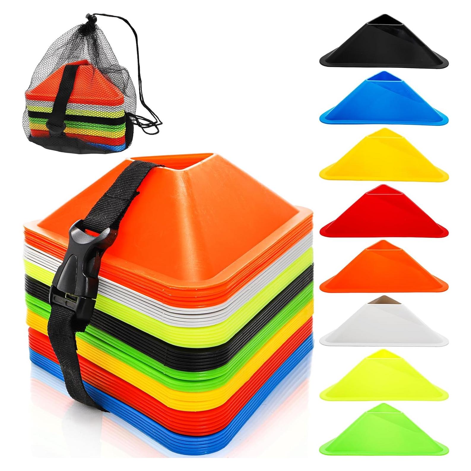 Conos de Fútbol Triangulares Tlence - 48 Piezas, 8 Colores