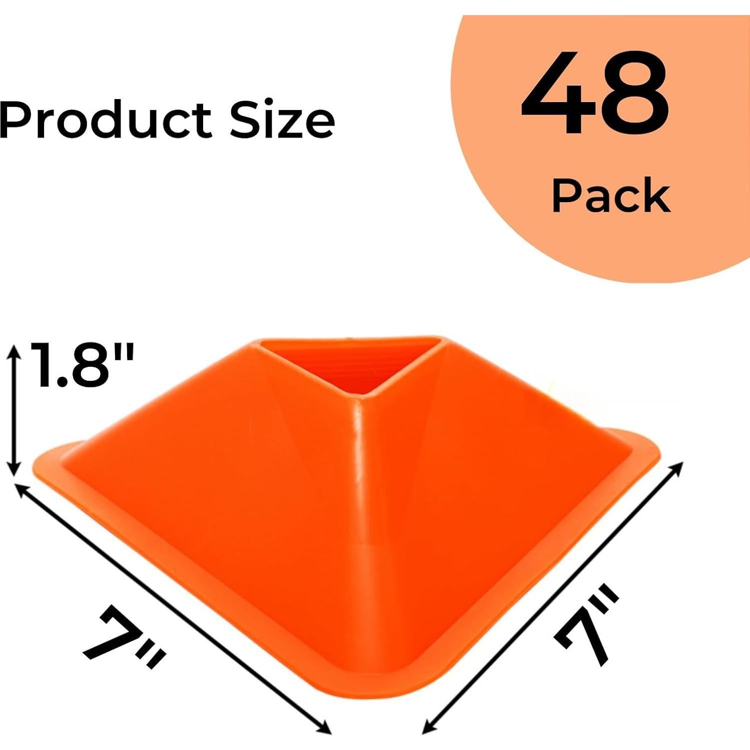Conos de Fútbol Triangulares Tlence - 48 Piezas, 8 Colores