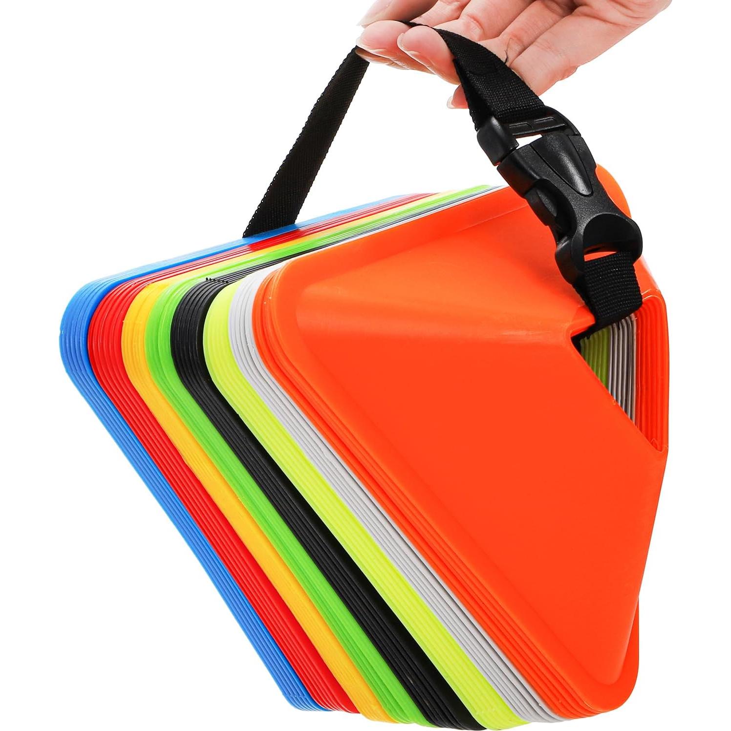 Conos de Fútbol Triangulares Tlence - 48 Piezas, 8 Colores