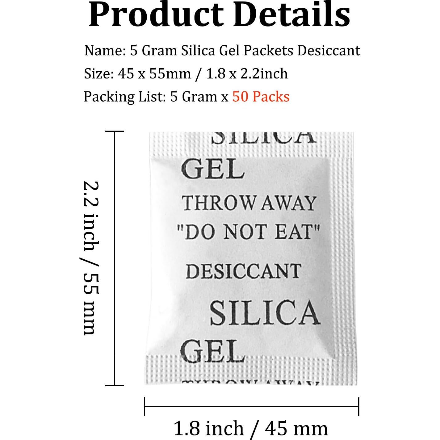 Paquetes Deshidratantes de Gel de Sílice Smaring 50PCS 5g