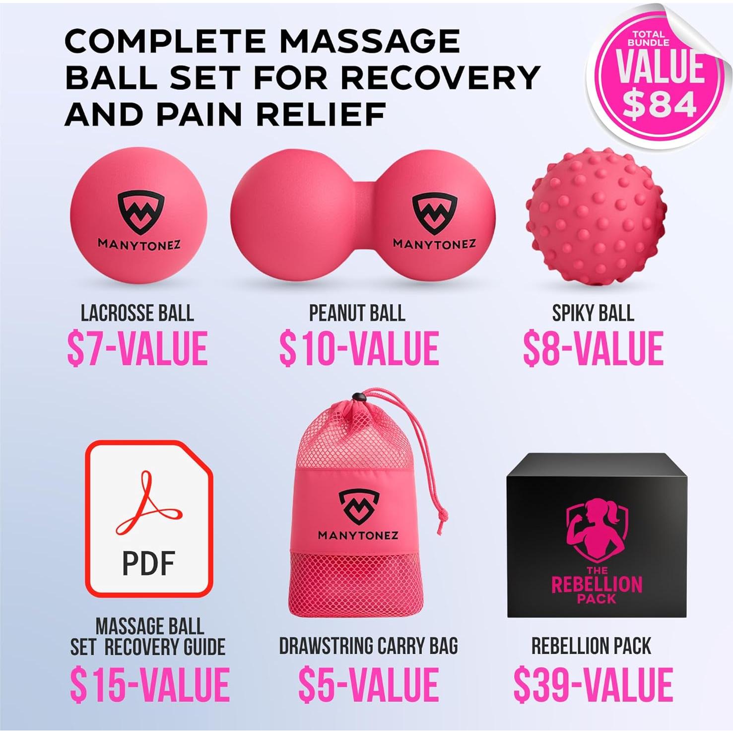 Juego de Pelotas de Masaje MANYTONEZ - Alivio Muscular y Postural