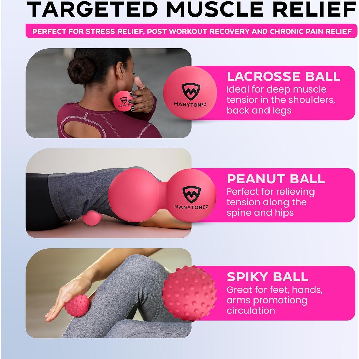 Juego de Pelotas de Masaje MANYTONEZ - Alivio Muscular y Postural