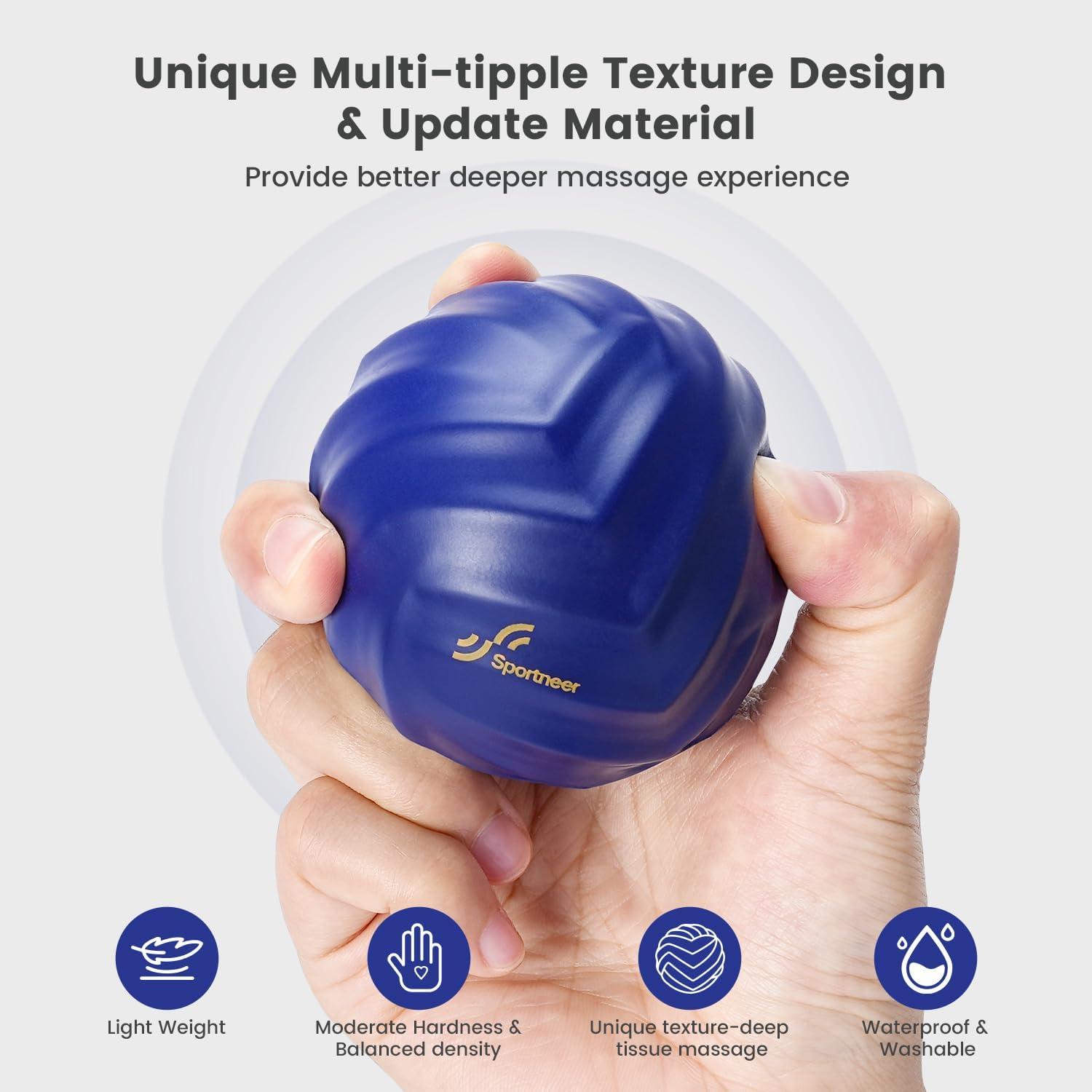 Bola de Masaje Sportneer Azul con Cuerda Desmontable 6.1cm