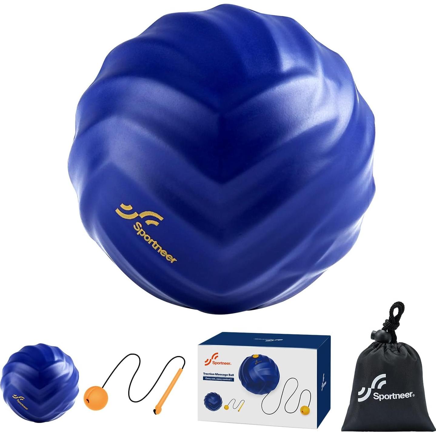 Bola de Masaje Sportneer Azul con Cuerda Desmontable 6.1cm