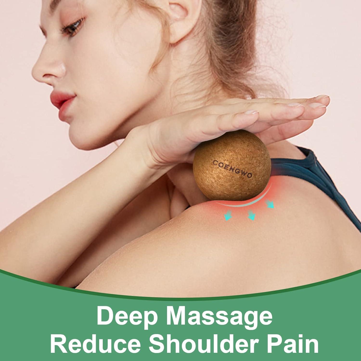 Pelota de Corcho COENGWO para Masaje y Terapia - 6.1 cm