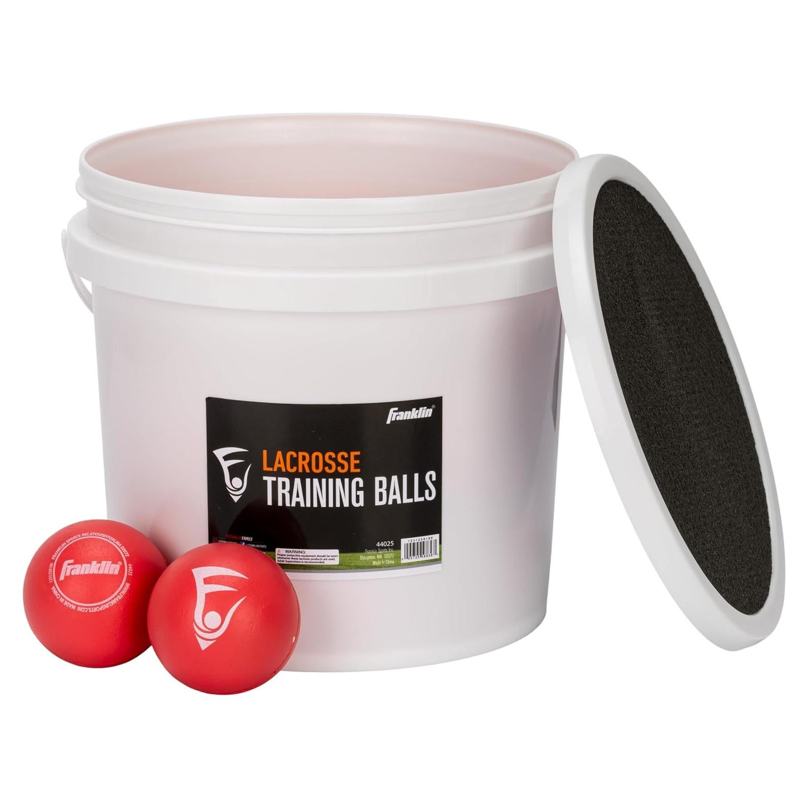 Cubeta con 20 Balones de Lacrosse Suaves Franklin Sports