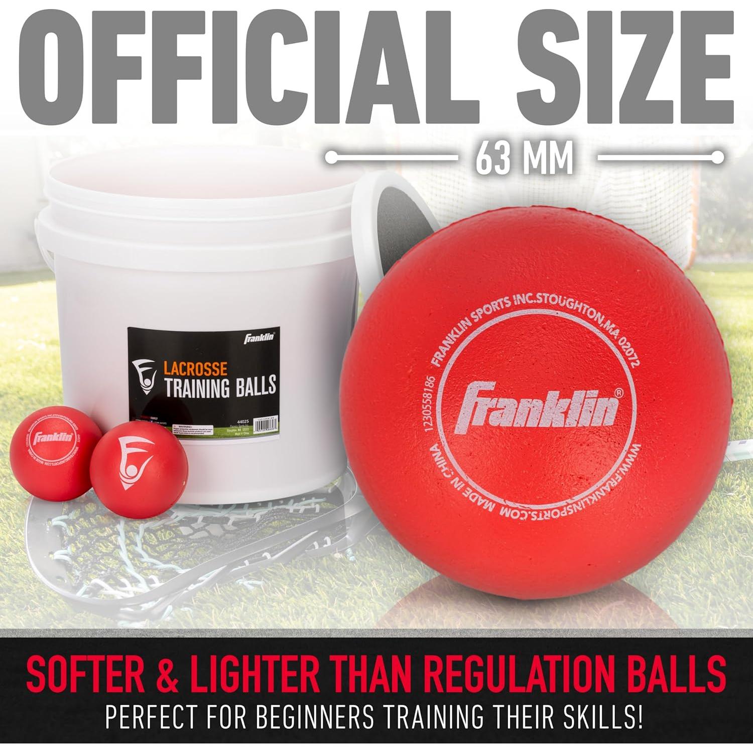 Cubeta con 20 Balones de Lacrosse Suaves Franklin Sports