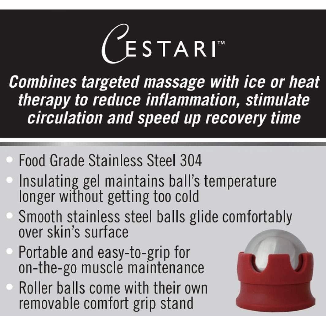Rodillo de Masaje Cestari con Bolas de Gel Calor y Frío 55mm
