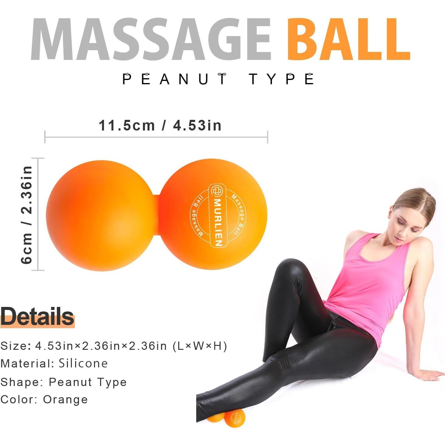 Pelota de Masaje Doble Lacrosse MURLIEN Naranja 12.5cm
