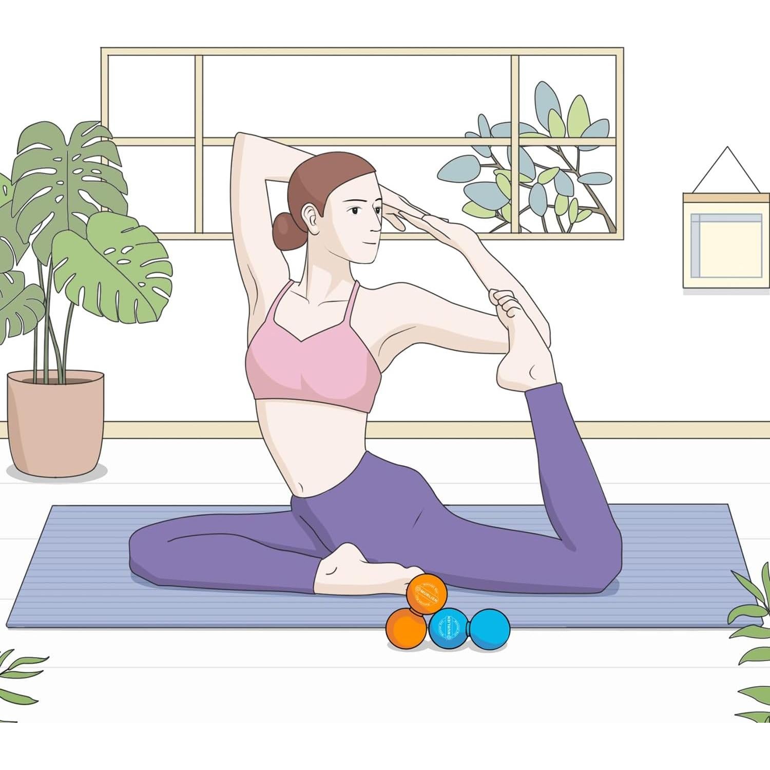 Pelota de Masaje Doble Lacrosse MURLIEN Naranja 12.5cm