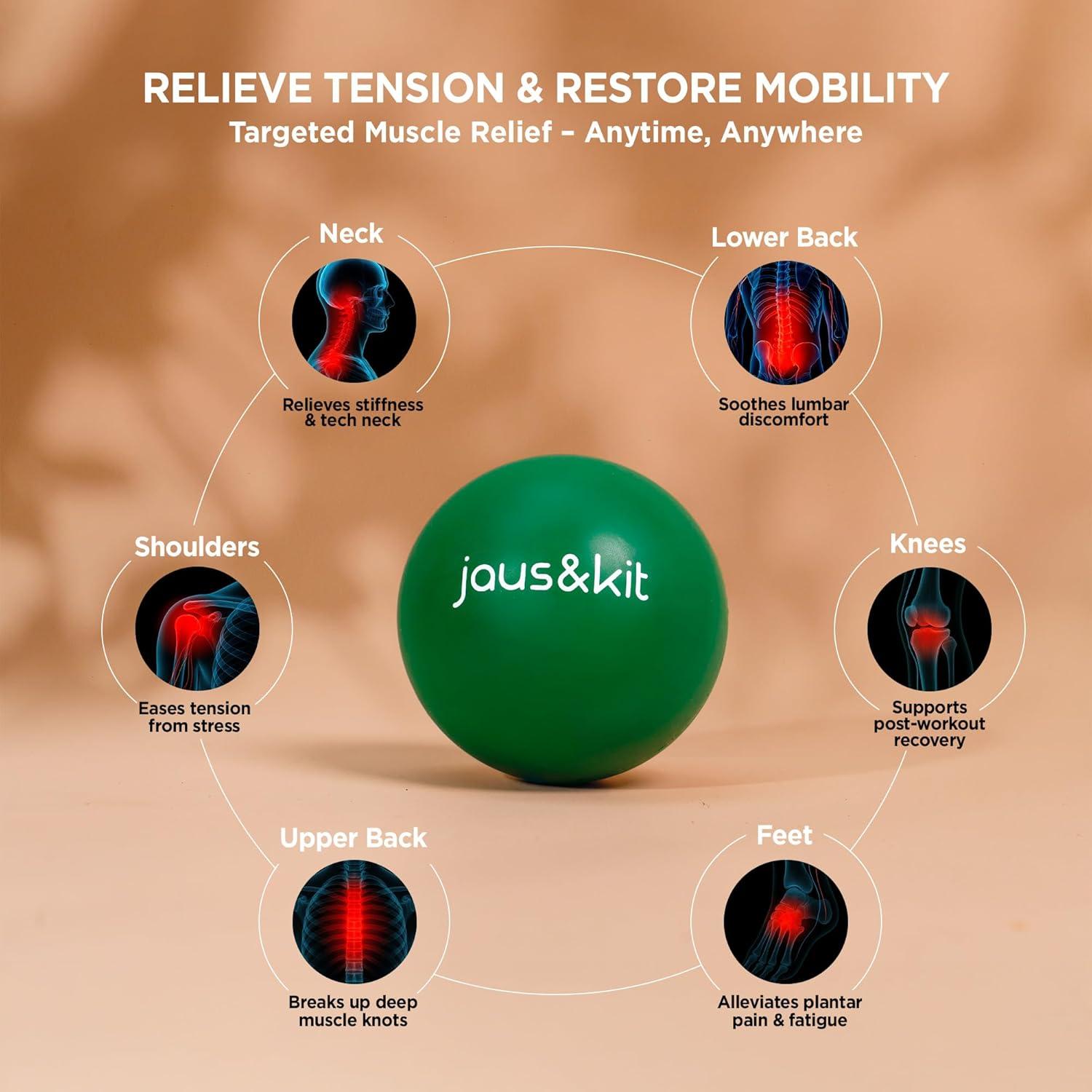 Pelotas de Masaje de Goma Genérico - Juego de 2 (8.89 cm) para Alivio de Dolor