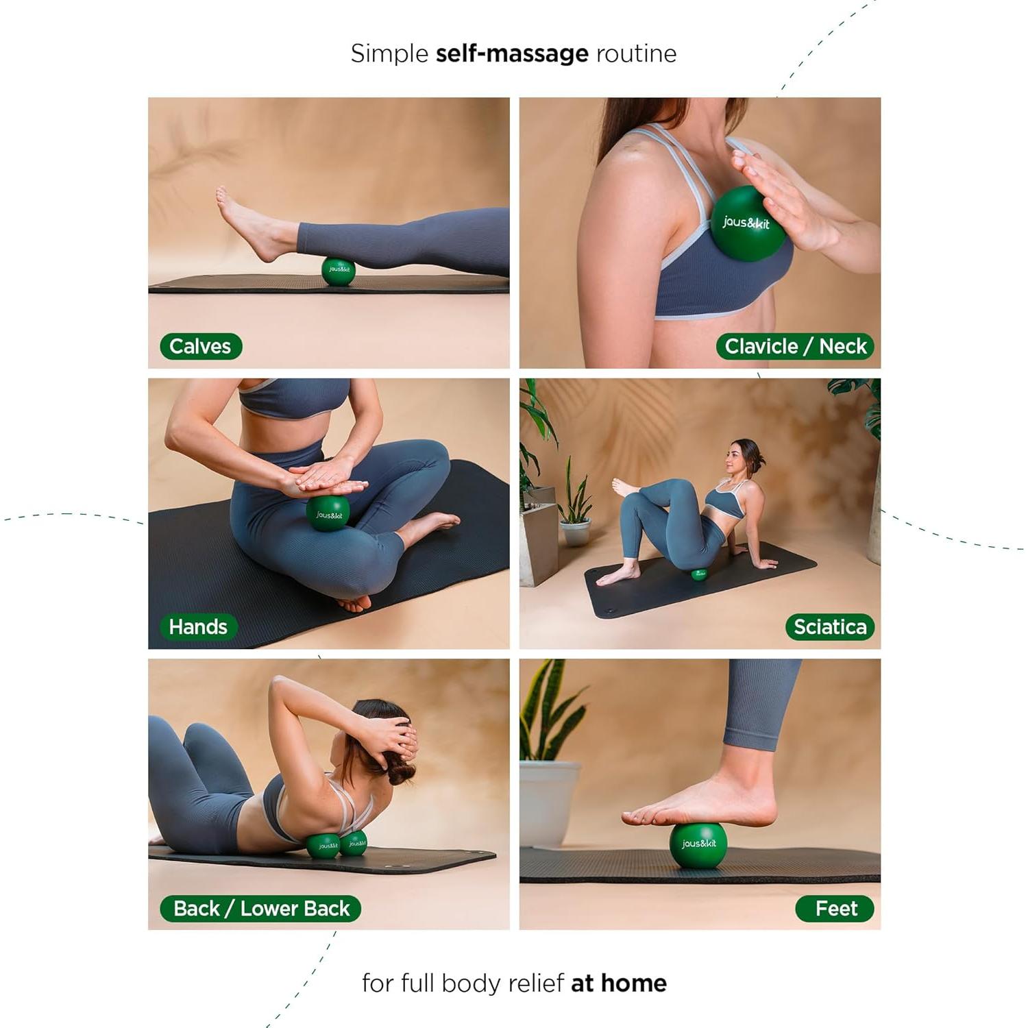 Pelotas de Masaje de Goma Genérico - Juego de 2 (8.89 cm) para Alivio de Dolor