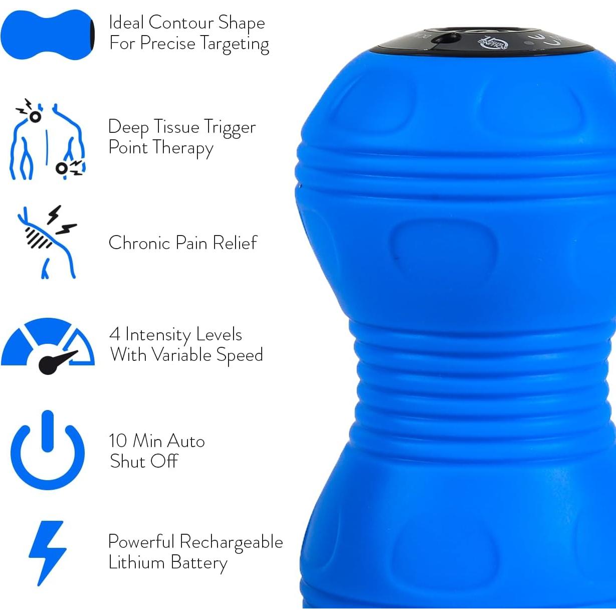 Bola de Masaje Vibrante Rolling With It - Terapia Miofascial Azul