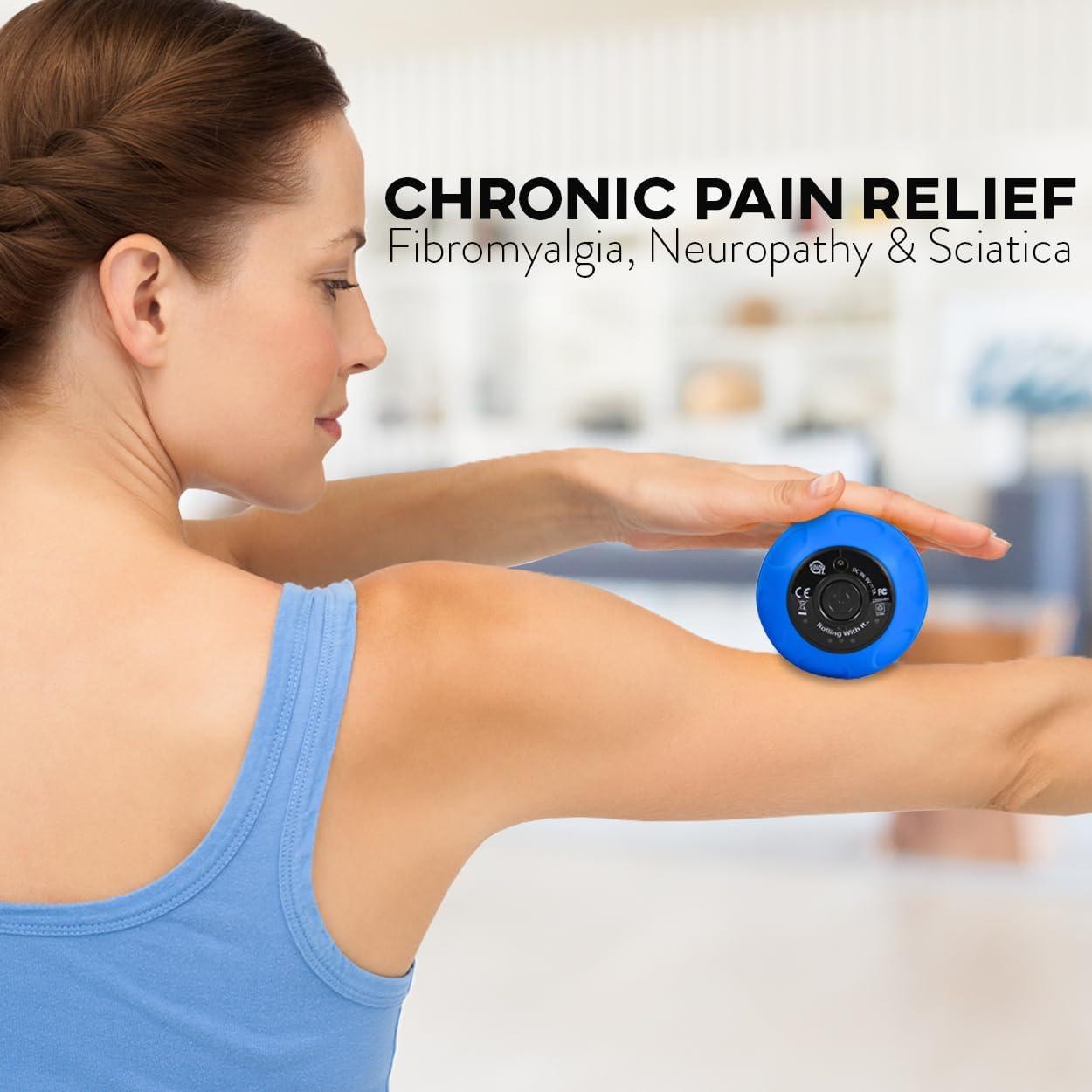 Bola de Masaje Vibrante Rolling With It - Terapia Miofascial Azul