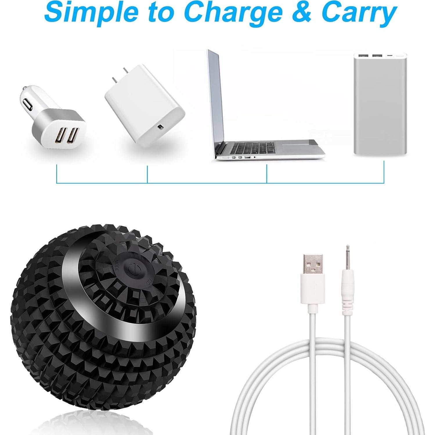 Masajeador de Bola Vibrante Uppye 9.57 cm 4 Velocidades Negro