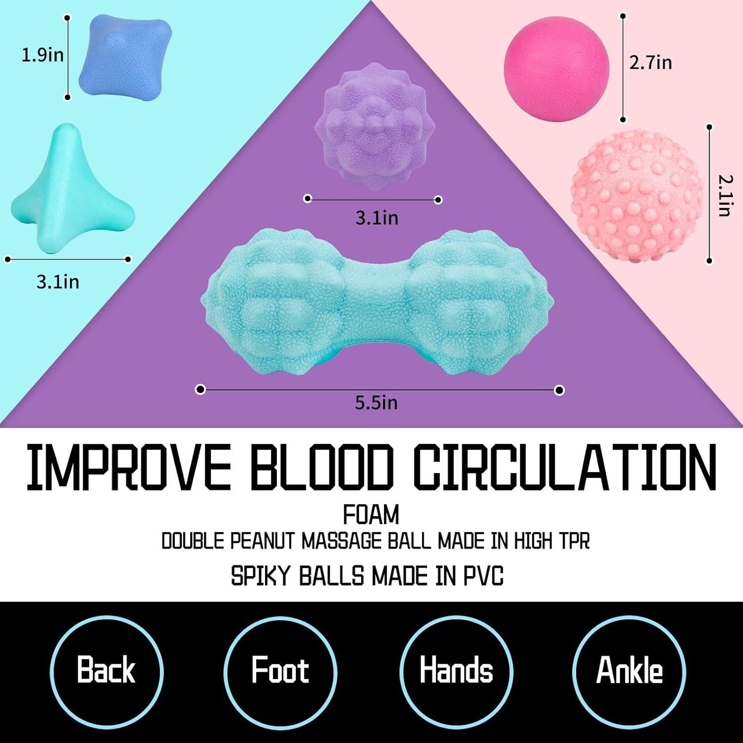 Set de 6 Pelotas de Masaje LITLUCIS para Alivio Muscular